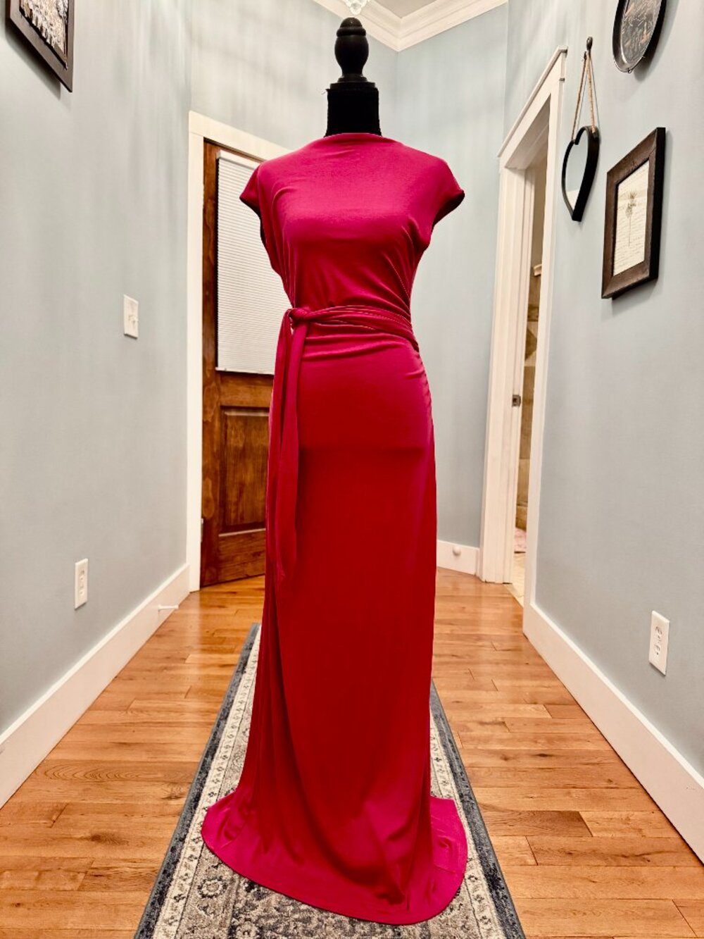 Free People Free-Est Good Feels Maxi Dress Pink Open Back Tie Waist Small